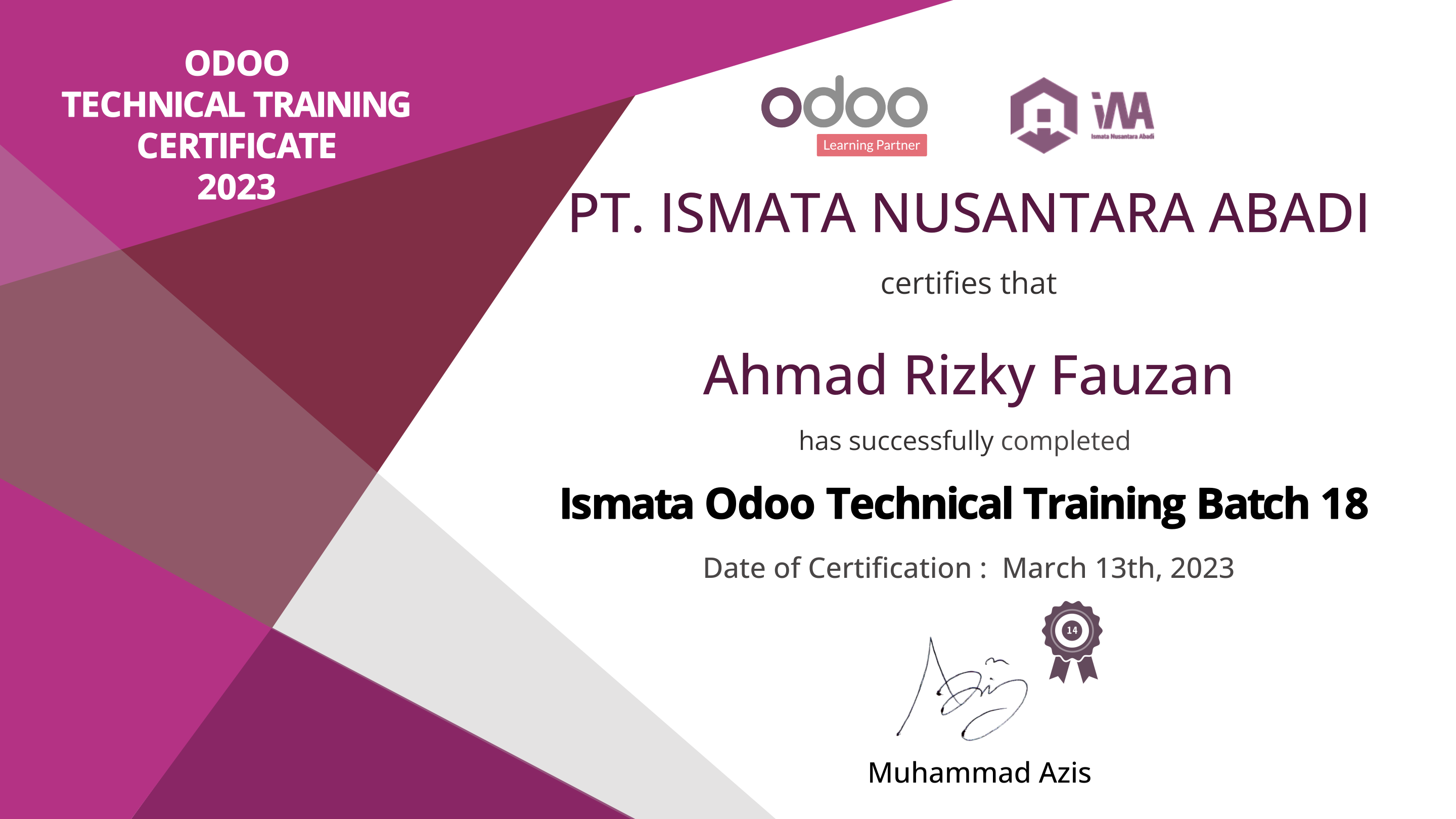 Technical Odoo v14 Training